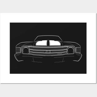 1972 Chevy Chevelle - front stencil, white Posters and Art